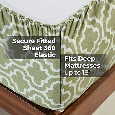 SUPERIOR Flannel Cotton Trellis Deep Pocket Sheet Set