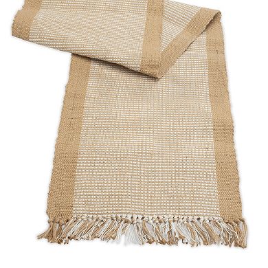 Handcrafted Cotton and Jute Table Runner - 13"W x 72"L