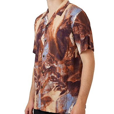 Precedent Men's Printed Short Sleeve Button-down Shirt