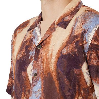 Precedent Men's Printed Short Sleeve Button-down Shirt