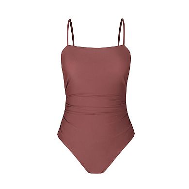 Women's CUPSHE Sandy Shirred Strappy Cutout One Piece Swimsuit