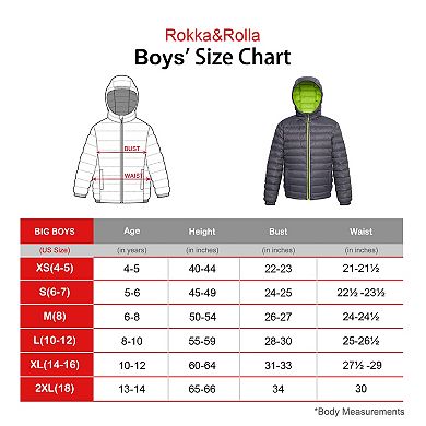 Boys' Rokka&rolla Ultra Light Packable Down  Jacket