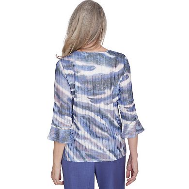 Women's Alfred Dunner Watercolor Bell Sleeve Top