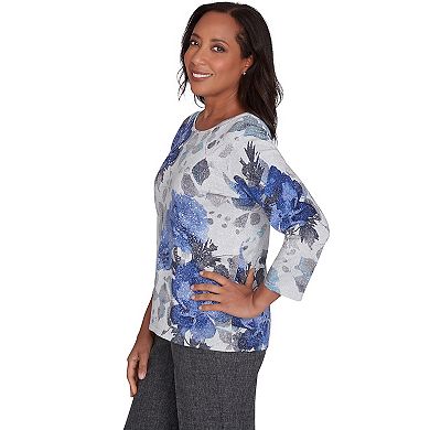 Women's Alfred Dunner Watercolor Floral Shimmer Top