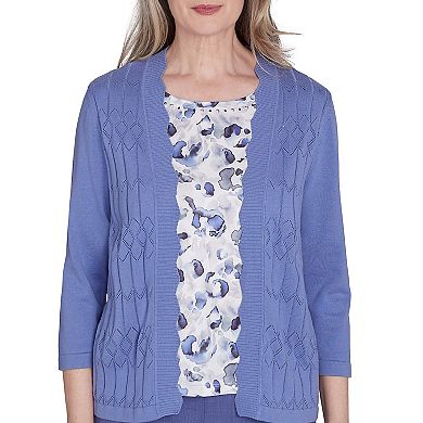 Women's Alfred Dunner Animal Inner Two-in-One Cozy Top