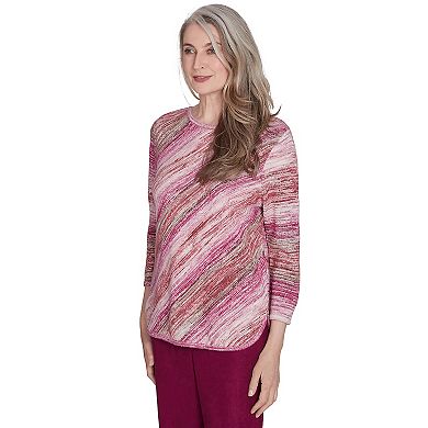 Women's Alfred Dunner Diagonal Space-Dye Top