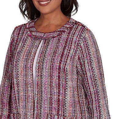 Petite Alfred Dunner Fringe Textured Jacket