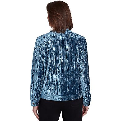 Petite Alfred Dunner Crushed Velvet Jacket