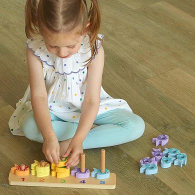 Orange Tree Toys Counting Fish Wooden Stacking Toy