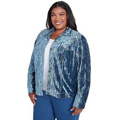 Plus Size Alfred Dunner Crushed Velvet Jacket