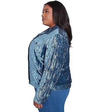 Plus Size Alfred Dunner Crushed Velvet Jacket