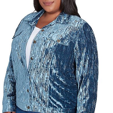 Plus Size Alfred Dunner Crushed Velvet Jacket