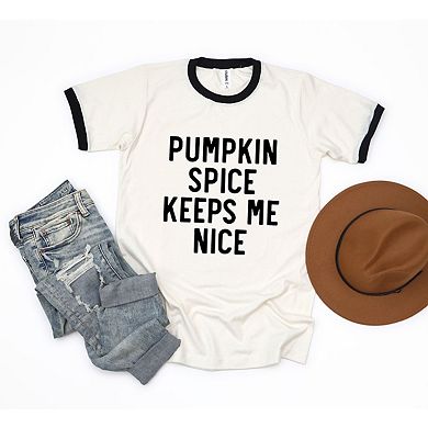 Pumpkin Spice Keeps Me Nice Ringer Tee