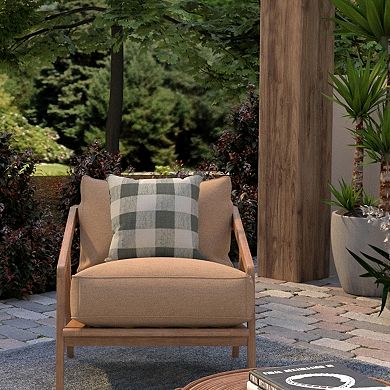 Rizzy Home Ava 22 in. x 22 in. Plaid Indoor / Outdoor Throw Pillow