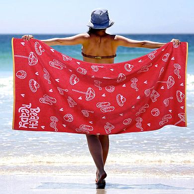 SUPERIOR Bahama Cotton Fuzzy Velour Terry Oversized Beach Towel