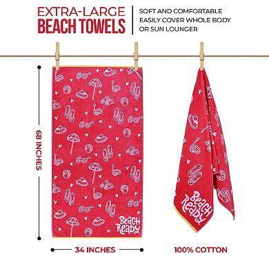 SUPERIOR Bahama Cotton Fuzzy Velour Terry Oversized Beach Towel