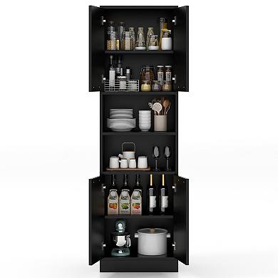 Kitchen Pantry Tall Cabinet With Doors And Shelves