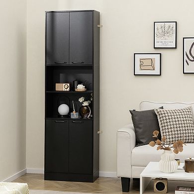 Kitchen Pantry Tall Cabinet With Doors And Shelves