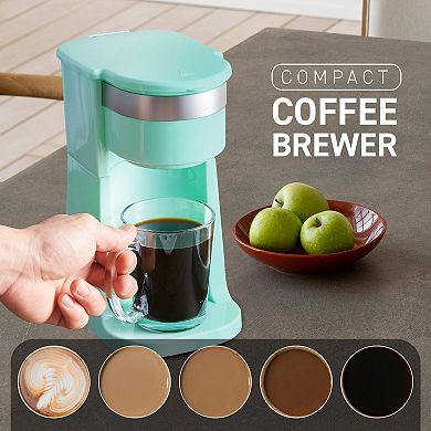 Elite Cuisine Single Serve Personal Coffee Maker with Stainless Steel Travel Mug