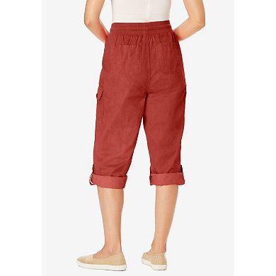 Woman Within Women's Plus Size Petite Convertible Length Cargo Capri Pant