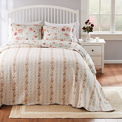 Greenland Home Fashions Antique Rose Blue Bedspread Set