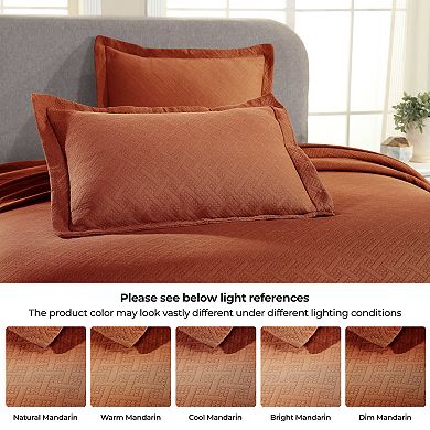 SUPERIOR Basketweave Cotton Matelass?? Bedspread & Sham Set