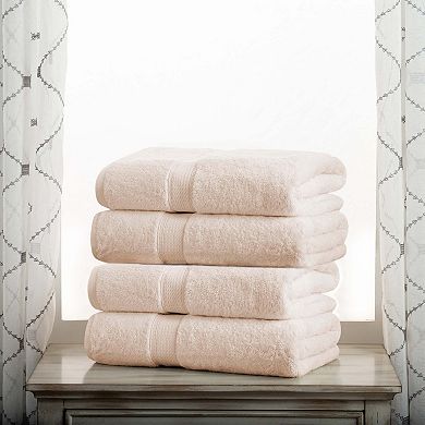 Superior 4-pc. Egyptian Cotton Heavyweight Solid Plush Bath Towel Set