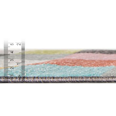 Unique Loom Checks Whimsy Kids Rug