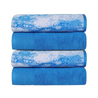 SUPERIOR 4-pc. Cotton Medium Weight Marble Solid Jacquard Bath Towel Set