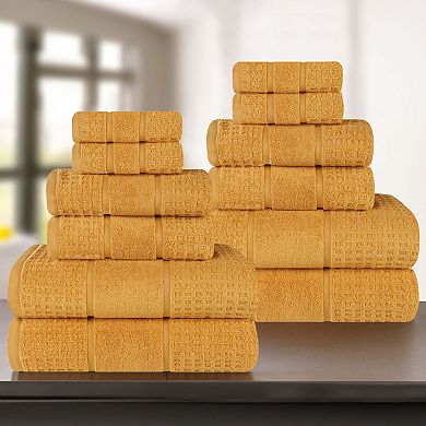 SUPERIOR 12-pc. Zero Twist Cotton Waffle Honeycomb Absorbent Towel Set