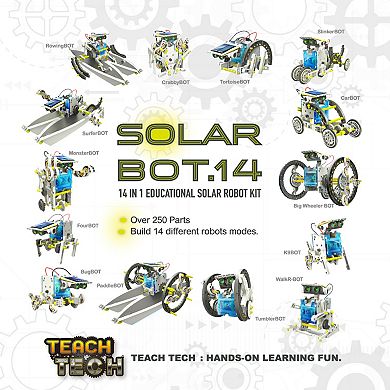 Elenco Teach Tech SolarBot.14 Transforming Solar Robot Kit STEM Learning Toy