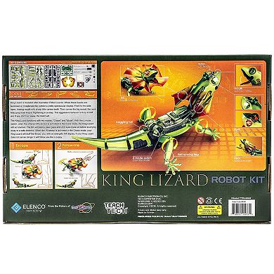 Elenco Teach Tech King Lizard Interactive Lizard Robot Kit STEM Creative Toy