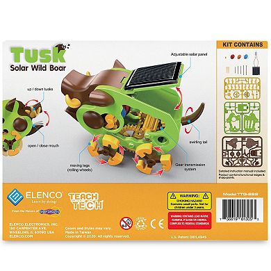 Elenco Teach Tech Tusk Wild Boar Solar Robot Crawler STEM Building Set