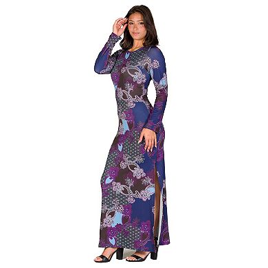 Women's 24Seven Comfort Apparel Side Slit Maxi Dress