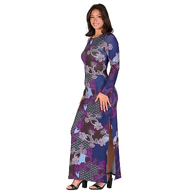 Women's 24Seven Comfort Apparel Side Slit Maxi Dress