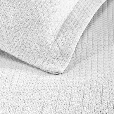 SUPERIOR Solitaire Cotton Medium Weight All-Season Matelasse Diamond Bedspread & Sham Set