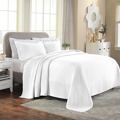 SUPERIOR Solitaire Cotton Medium Weight All-Season Matelasse Diamond Bedspread & Sham Set