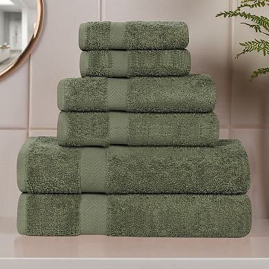 SUPERIOR 6 pc Solid Eco-Friendly Ultra Soft Towel Set