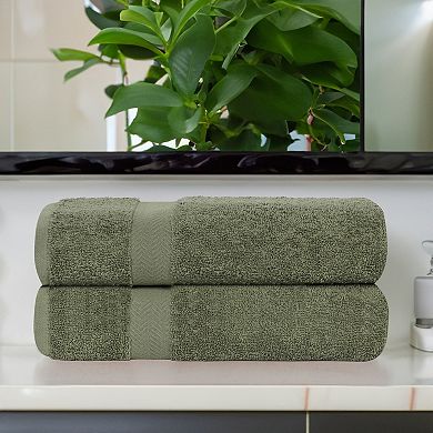 SUPERIOR 2 pc Eco-Friendly Solid Ultra Soft Bath Sheet Set