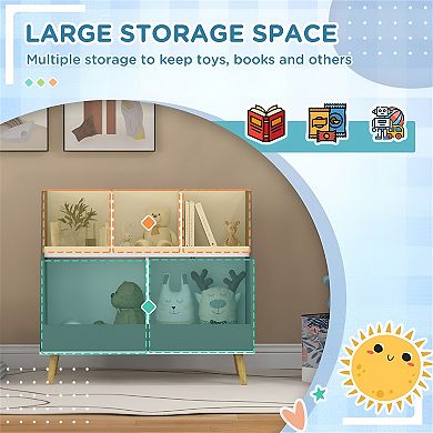 Kids Bookcase - Stylish Two-Tier Storage Unit  Ample Storage Space for Home, Classroom Organization