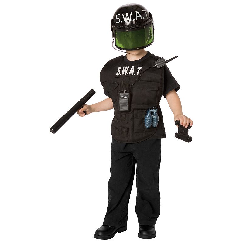 S.W.A.T. Officer Costume - Kids, Boy's, Size: 4-8, Multicolor