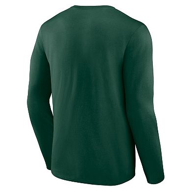 Men's Fanatics Green Green Bay Packers Stat Sheet Long Sleeve T-Shirt