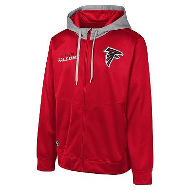 Men's Red Atlanta Falcons Replay Fashion Graphic Full-Zip Hoodie Jacket