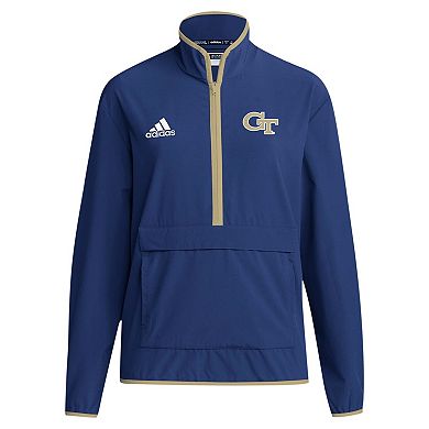 Men's adidas Navy Georgia Tech Yellow Jackets Coaches Sideline Half-Zip Jacket