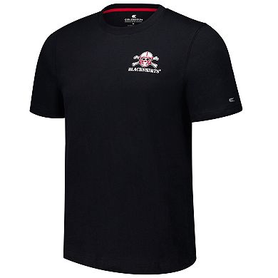 Men's Colosseum Black Nebraska Huskers Logo Lockup 2-Hit Active Blend T-Shirt