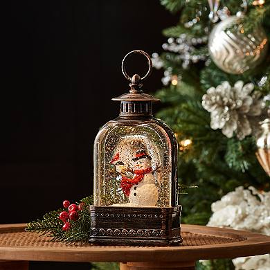 Led Snow Globe W/snowman 9.75"h Plastic 3 Aa Batteries Not Included/usb Cord Included 6 Hr Timer