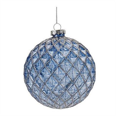 Indoor/Outdoor Glass Ball Ornament Set - 6 Pieces, 4 Inch Diameter, Christmas Decor