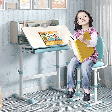 Height Adjustable Kids Study Desk With Tilt Desktop