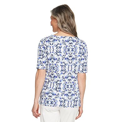 Women's Croft & Barrow® Elbow-Sleeve Splitneck Top