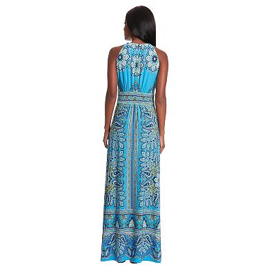 Women's London Times Scroll Halter Maxi Dress